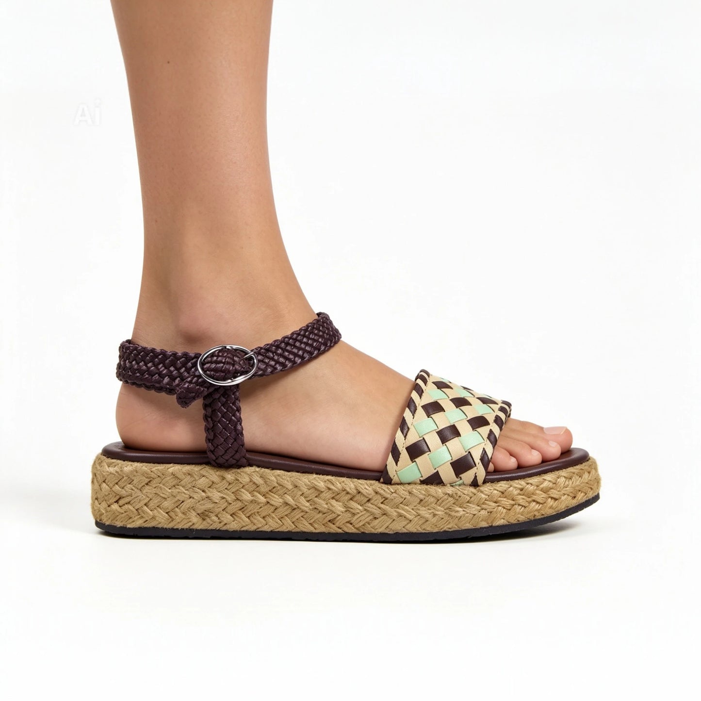 Metallic Cross‑Ankle Espadrille
