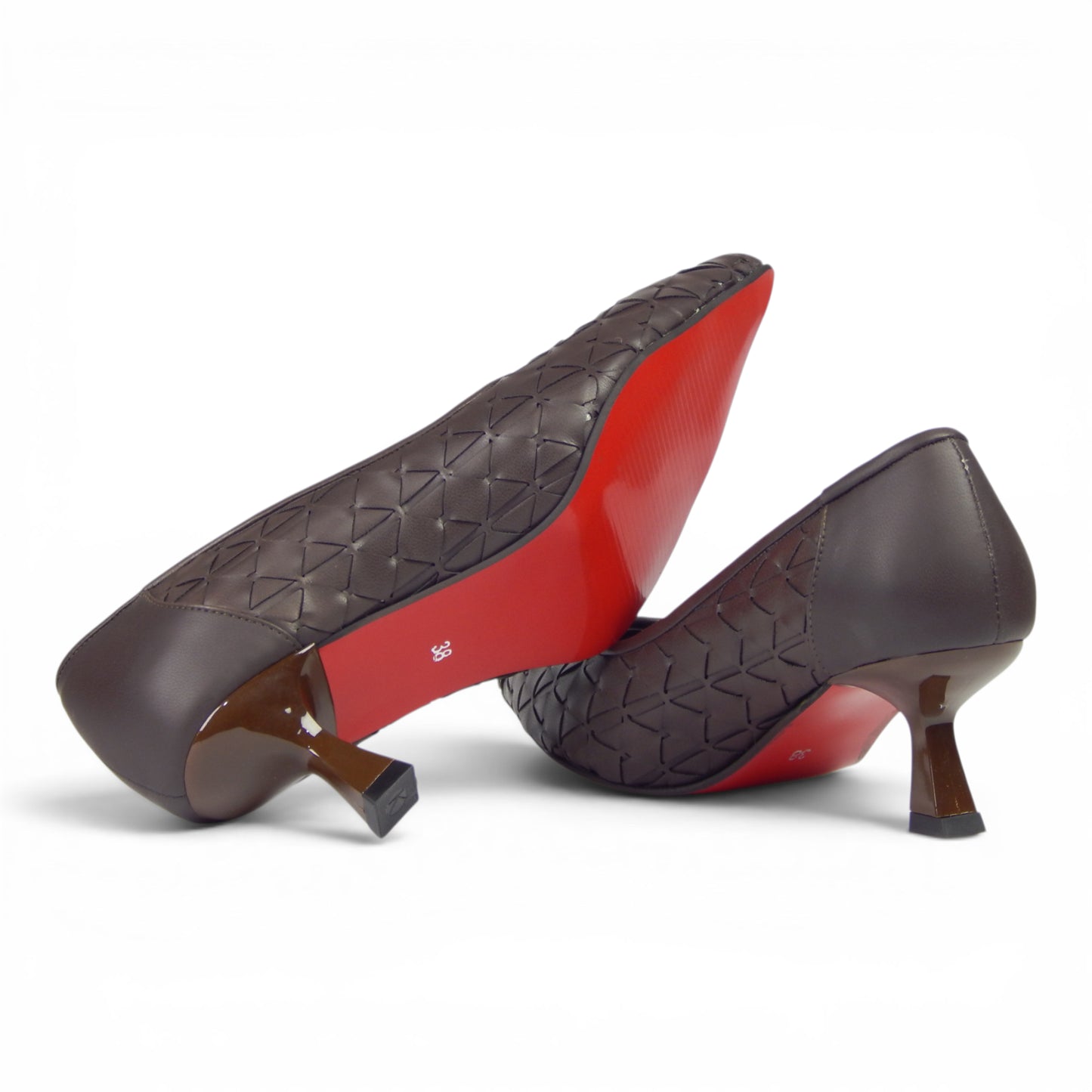 Aurora Geometric Woven Kitten Heel Pumps - scarpehandmade