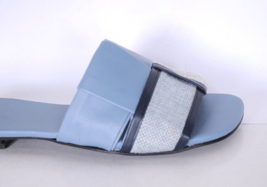 H-Strap Canvas Slide Sandals R117 - scarpehandmade