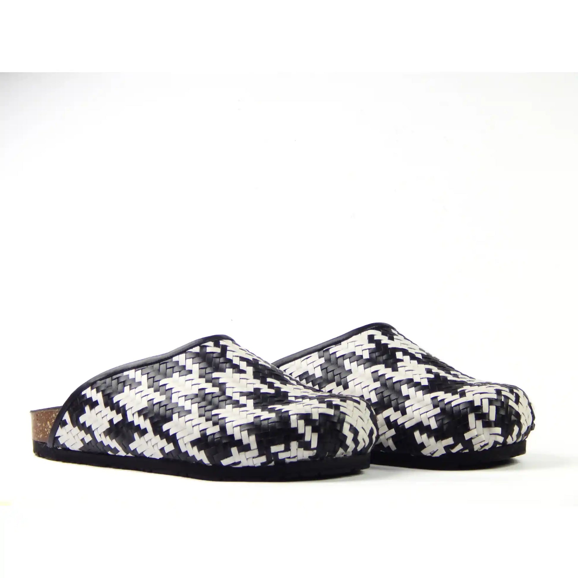 Houndstooth Clogs - scarpehandmade