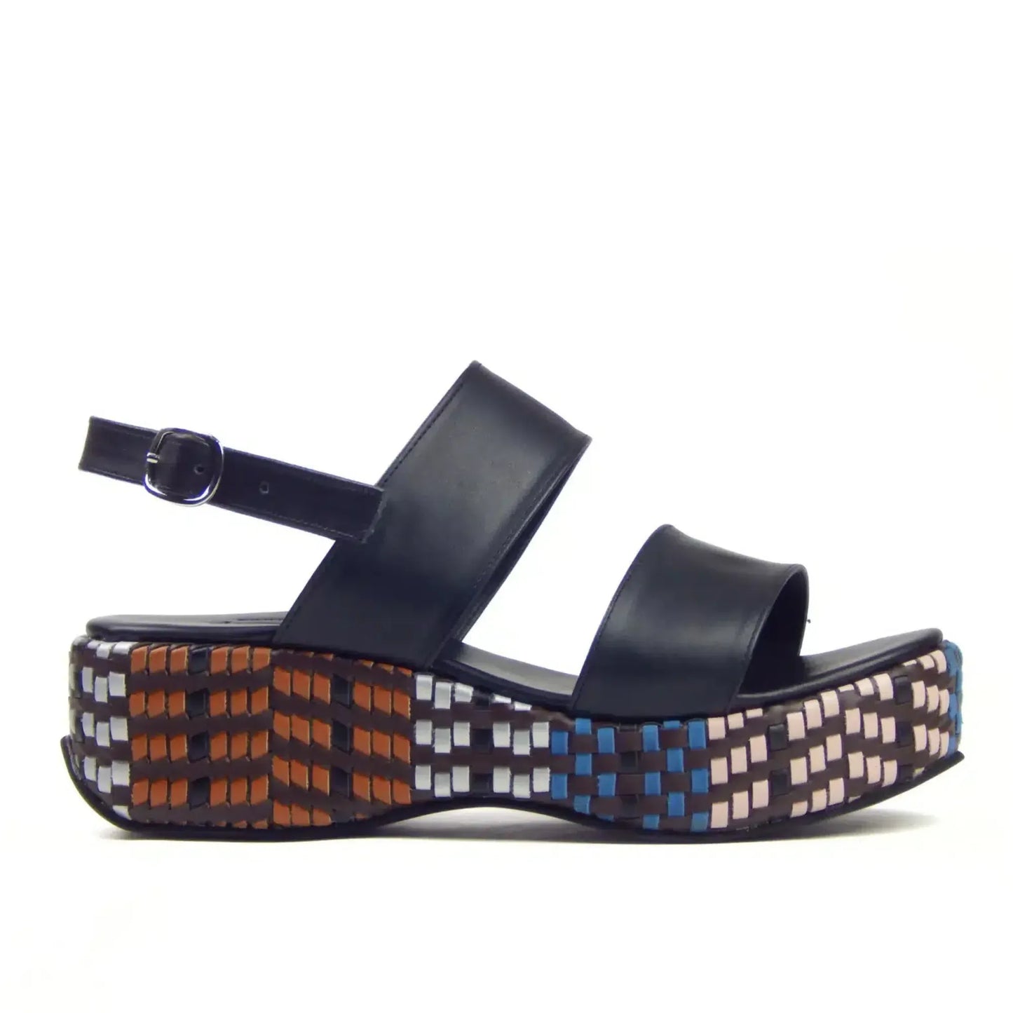 Mosaic Wedge Double - Strap Sandal - scarpehandmade