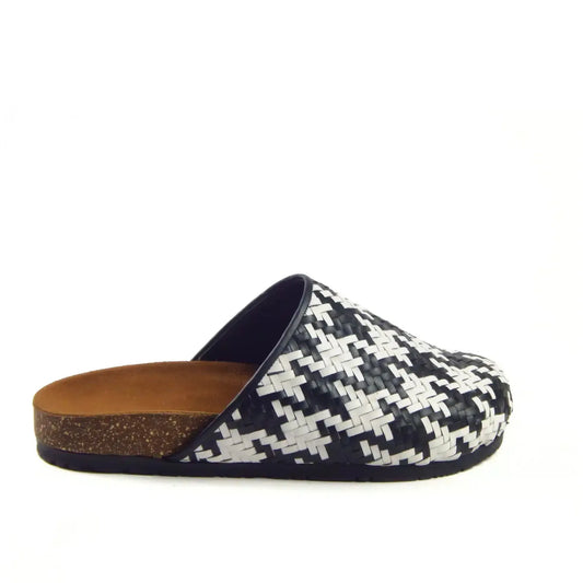 Black and White Houndstooth Clogs - scarpehandmade