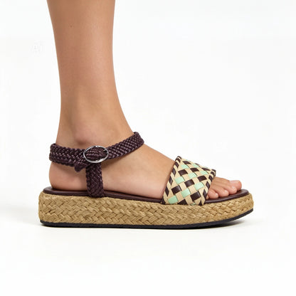Metallic Cross‑Ankle Espadrille